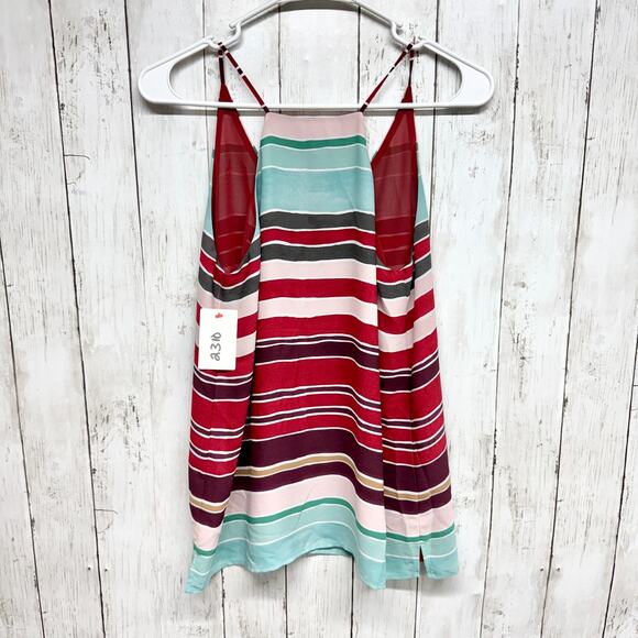 Ann Taylor Loft Blouse Women Sz XS Multicolor Stripe Sleeveless Tank Top Casual - Picture 6 of 6